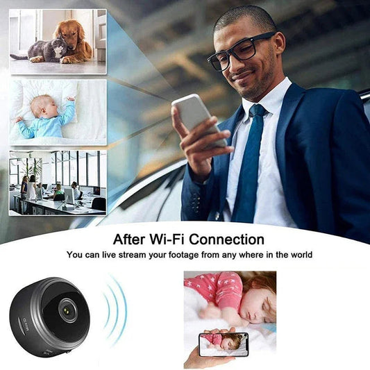 1080P Mini WiFi Security Camera – Smart, Compact & Magnetically Mountable Home Monitoring Device