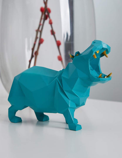 Hippo Statue Animal Sculpture Figurine