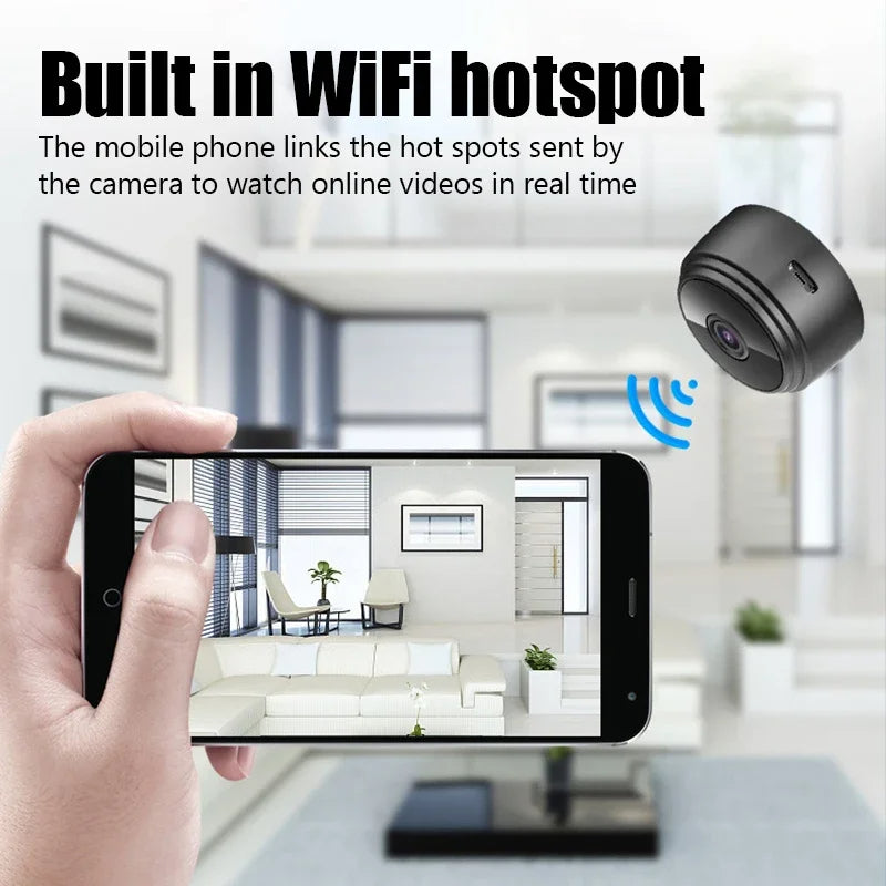 1080P Mini WiFi Security Camera – Smart, Compact & Magnetically Mountable Home Monitoring Device