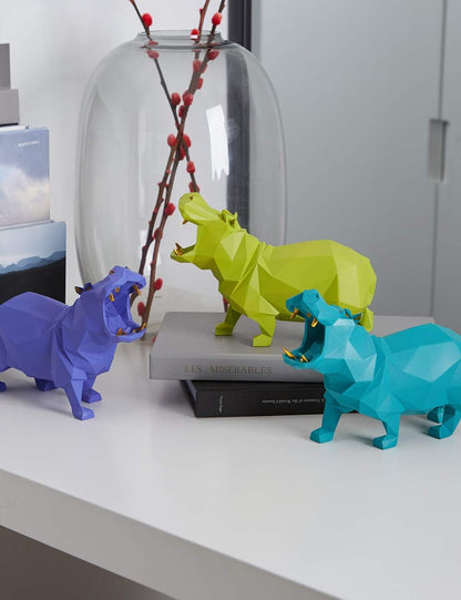 Hippo Statue Animal Sculpture Figurine