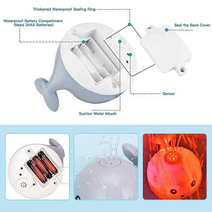 Luminous Whale Bath Toy - Light Show Fun | Baby Bath Toys