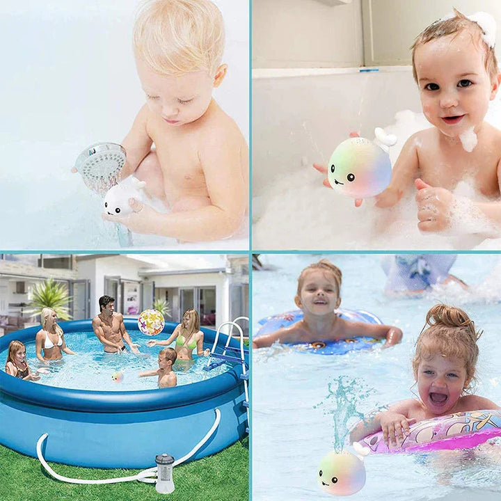 Luminous Whale Bath Toy - Light Show Fun | Baby Bath Toys