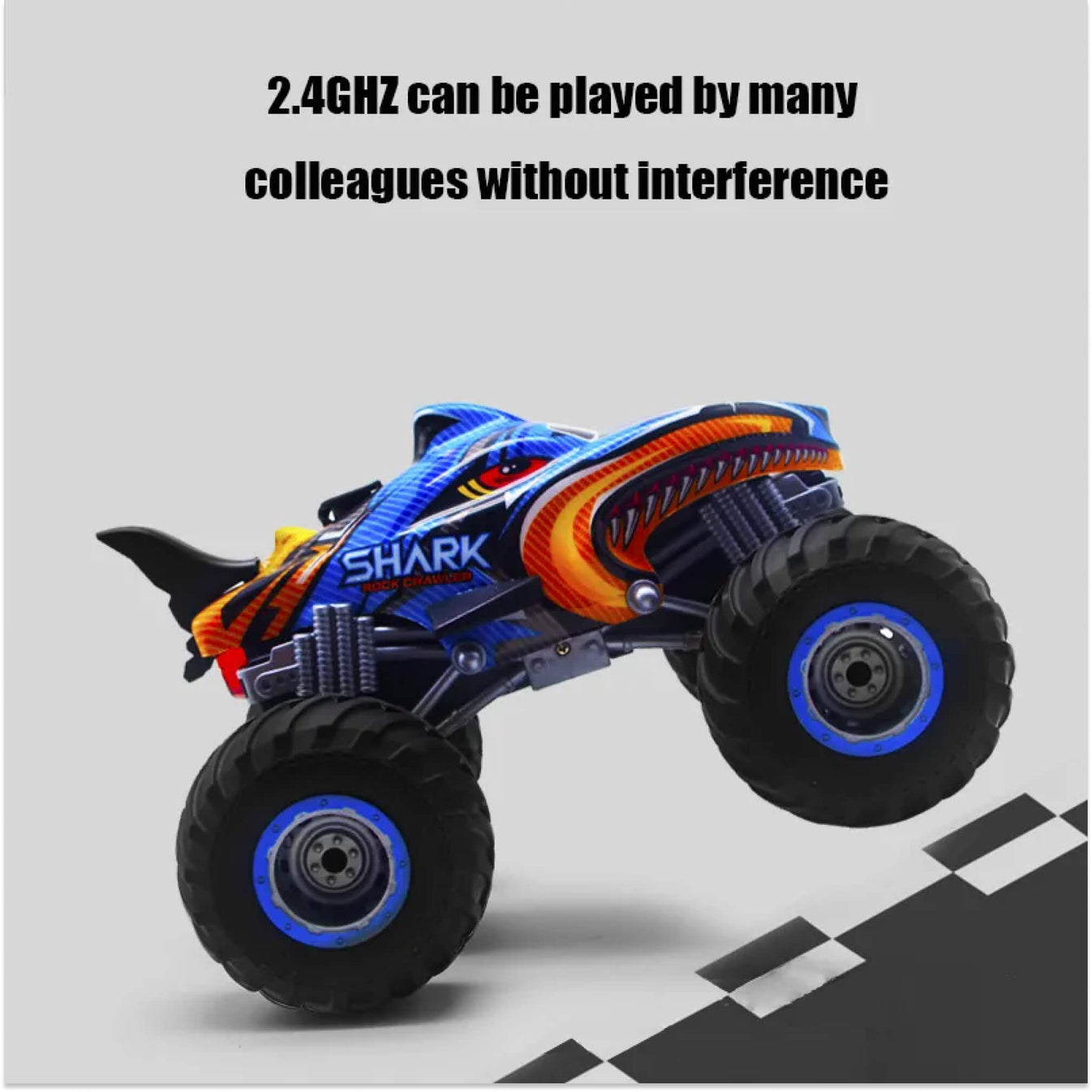 RC 4x4 Off-Road Monster Truck - Remote Control Car 4WD Monster Truck Shark Dinosaur