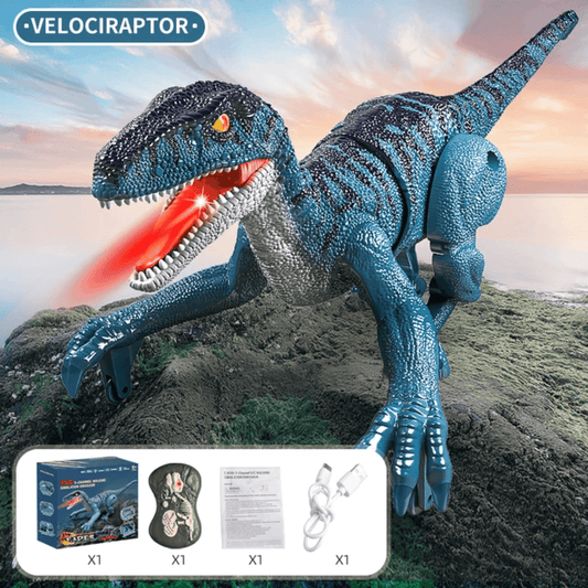 Remote Control Dinosaur Toys RC Electric - Velociraptor Toy With LED Light Roaring for Kids