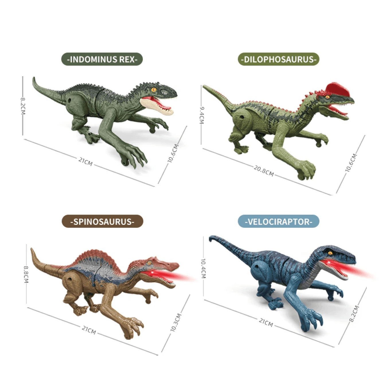 Remote Control Dinosaur Toys RC Electric - Velociraptor Toy With LED Light Roaring for Kids