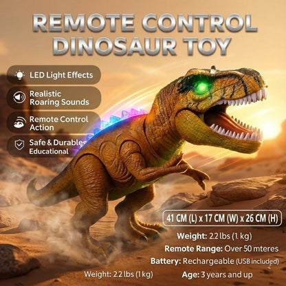 RC Dinosaur Car Toys for Kids Remote Control Robot - T-Rex Verisimilitude Sound for Children's Gifts