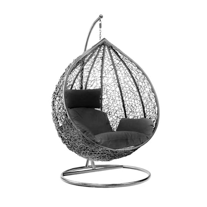 Hanging Egg Chair Swing with Thick Cushions – Rattan Patio Chair for Garden