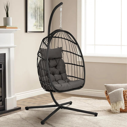 Hanging Egg Chair Egg Swing Hammock Chair with Head Pillow & Large Seat Cushion